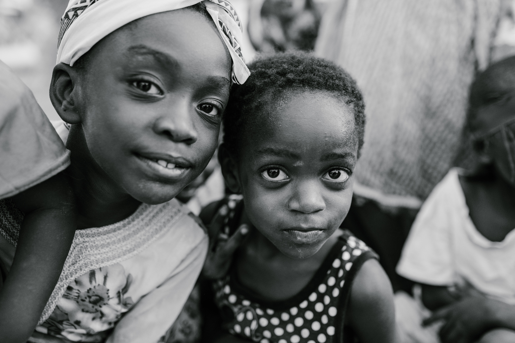 Positive black kids on town street